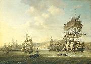 Nicolaas Baur The Anglo-Dutch fleet in the Bay of Algiers painting